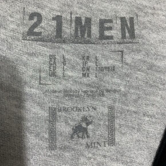 21 Men Notorious BIG Raglan Shirt Mens L Gray Black 3/4 Sleeve 1995 Live Graphic - Picture 3 of 7